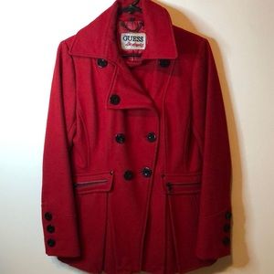 Red Wool Peacoat